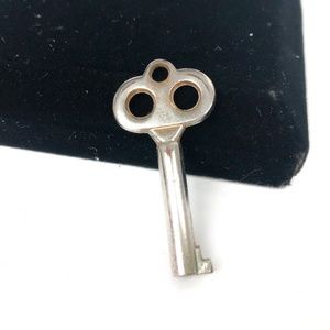 Vintage Silver Tone Key Pendant Measures 1-3/4"